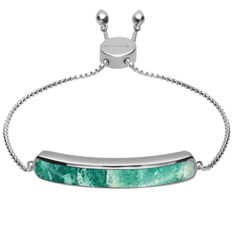 Sterling Silver Amazonite Lineaire Long Bracelet sold by Jura Watches