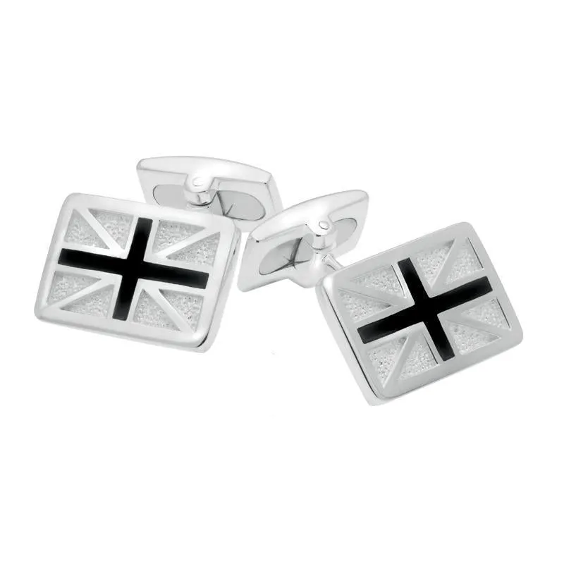 Sterling Silver Whitby Jet Union Jack Two Piece Set sold by Jura Watches product image thumbnail 3