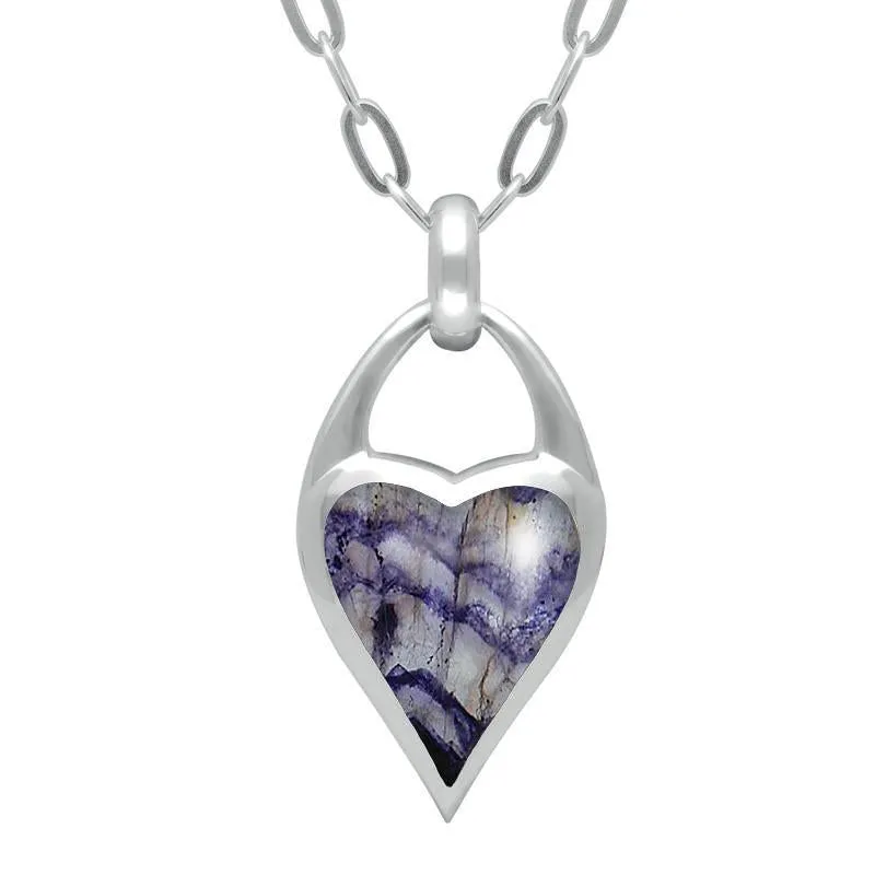 Sterling Silver Blue John Heart Carrier Necklace sold by Jura Watches