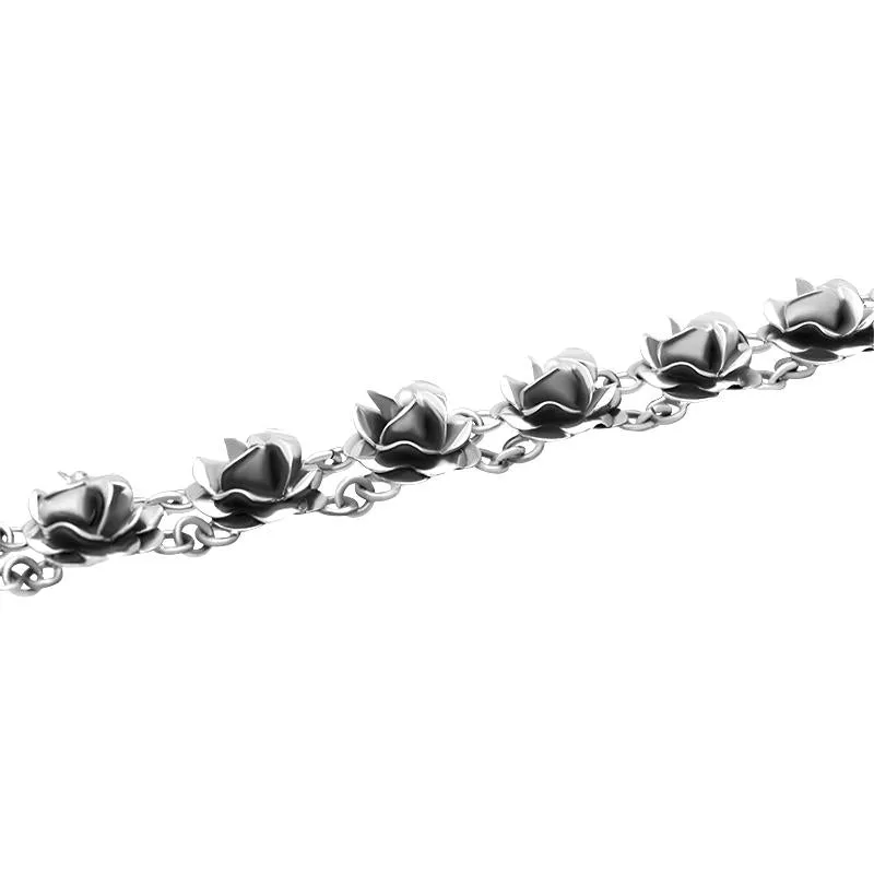 Sterling Silver Double Linked Rose Bracelet sold by Jura Watches product image thumbnail 2