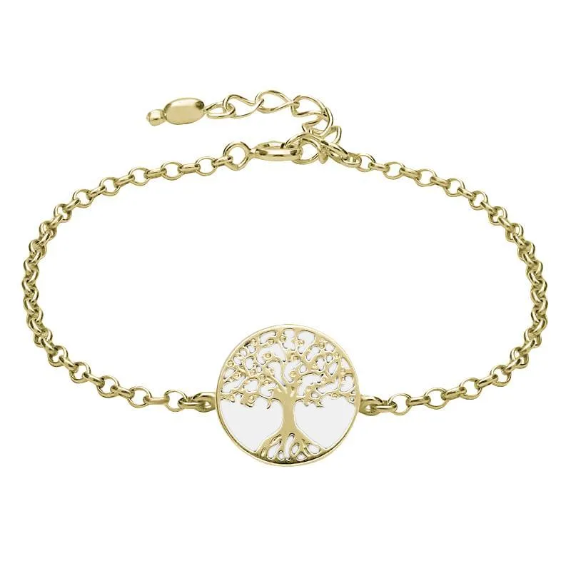 9ct Yellow Gold Bauxite Round Tree of Life Chain Bracelet sold by Jura Watches