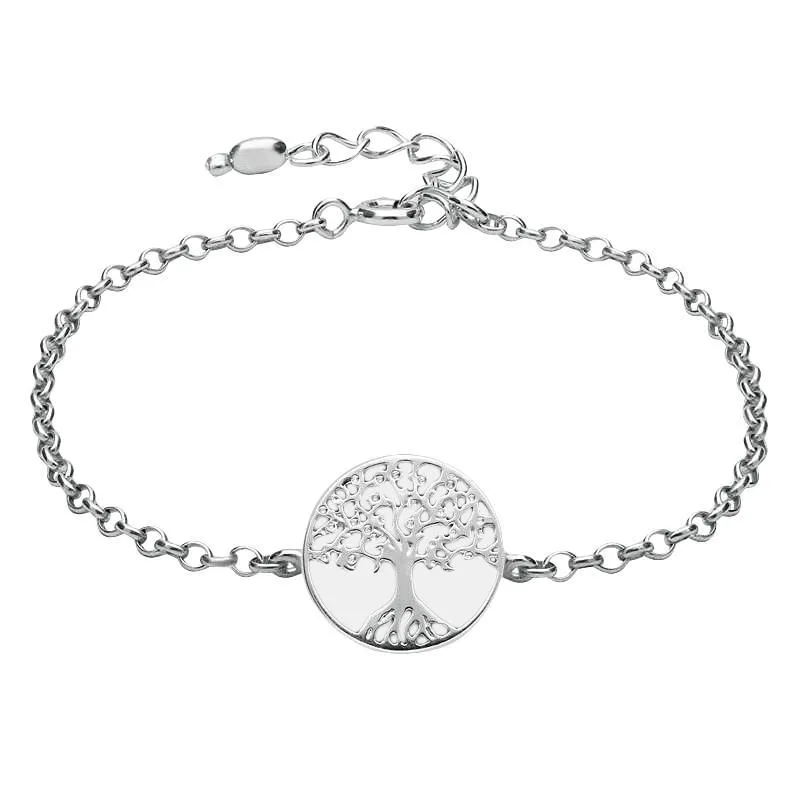 Sterling Silver Bauxite Round Tree of Life Chain Bracelet sold by Jura Watches