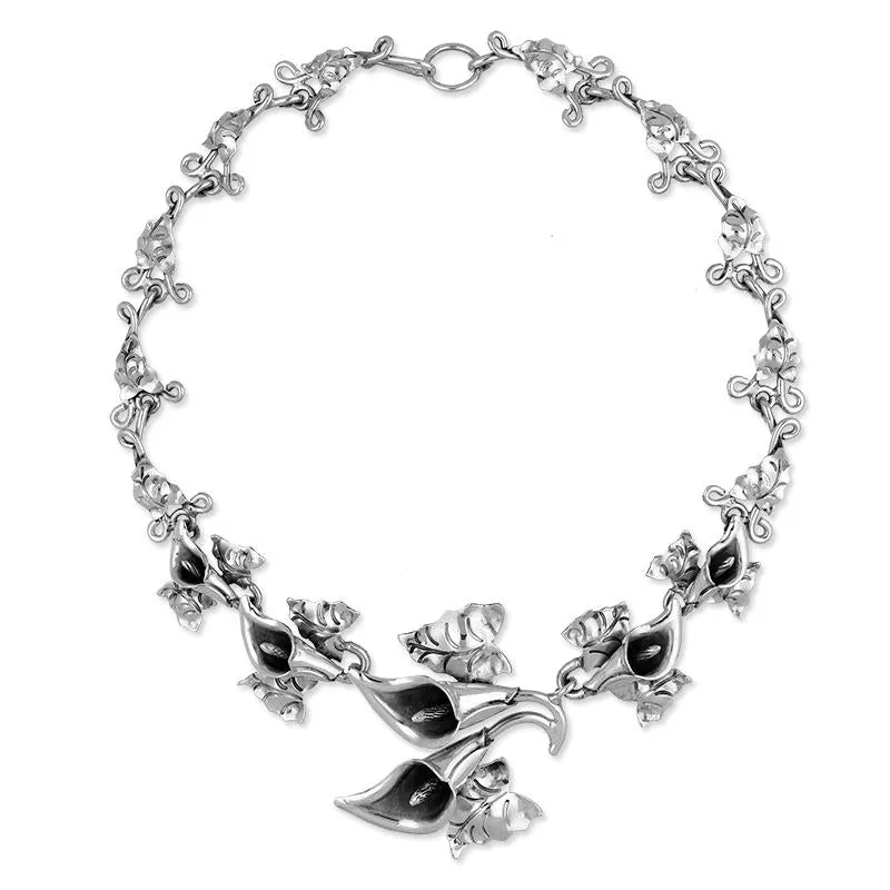 Sterling Silver Calla Lily Bouquet Necklace sold by Jura Watches