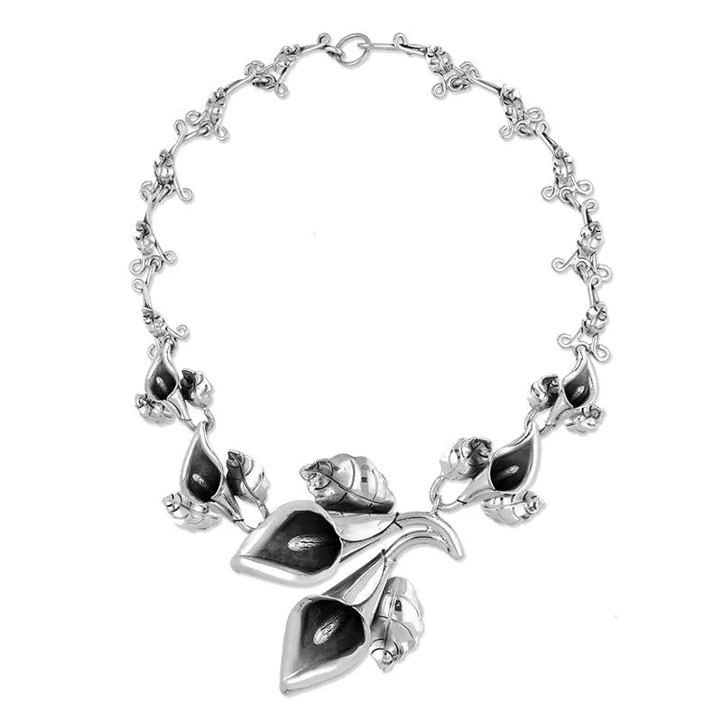 Sterling Silver Calla Lily Bouquet Necklace sold by Jura Watches