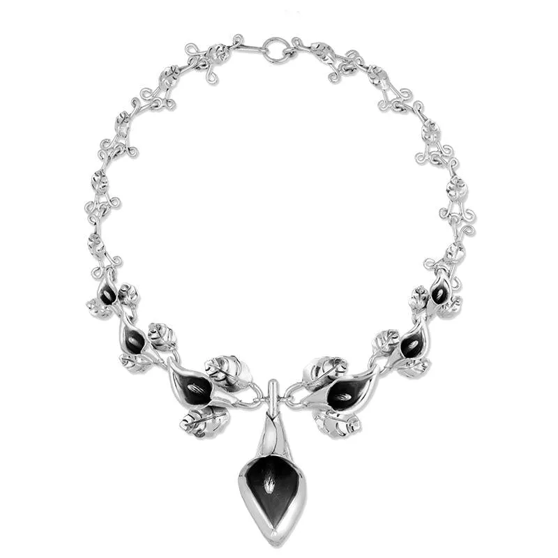 Sterling Silver Graduating Calla Lily Necklace sold by Jura Watches