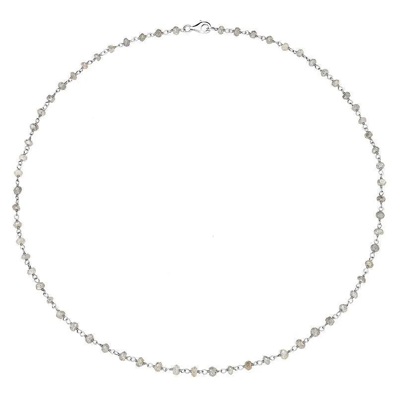 Sterling Silver Labradorite 4mm Bead Chain Link Necklace sold by Jura Watches