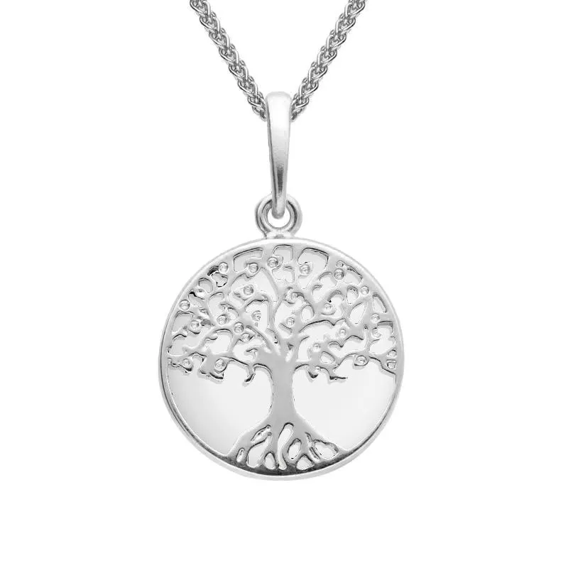 Sterling Silver Bauxite Small Round Tree Of Life Necklace sold by Jura Watches