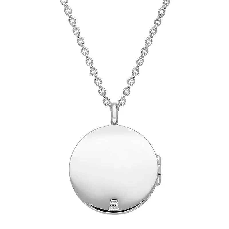 Sterling Silver Whitby Jet Large Round Locket sold by Jura Watches product image thumbnail 3
