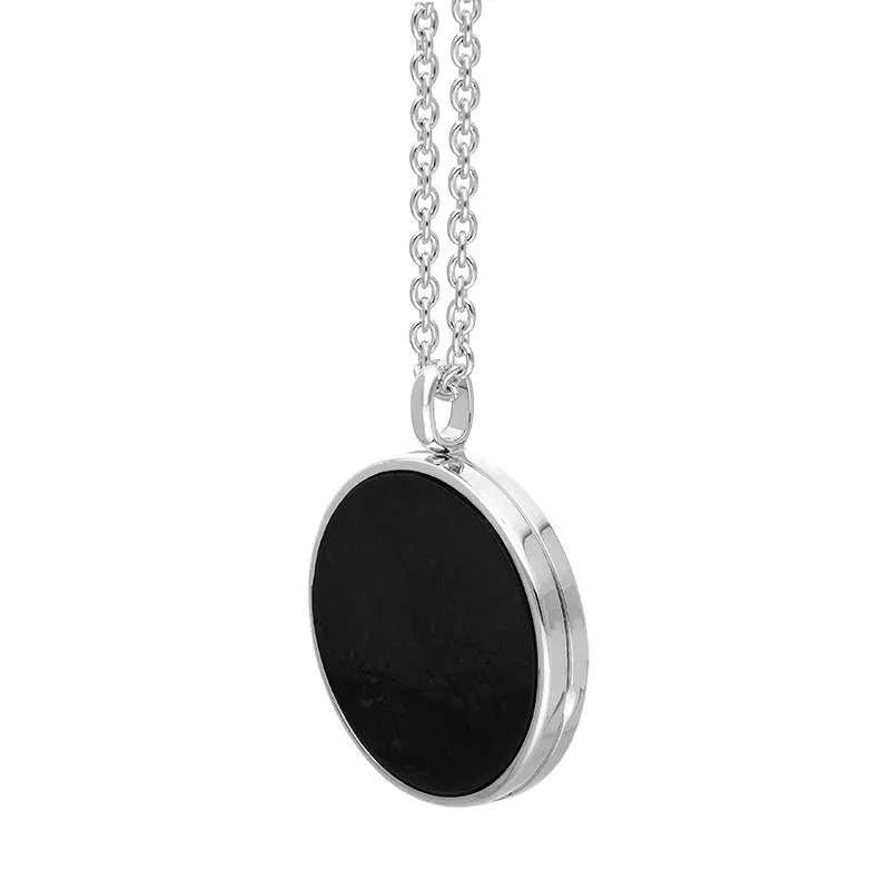Sterling Silver Whitby Jet Large Round Locket sold by Jura Watches product image thumbnail 2