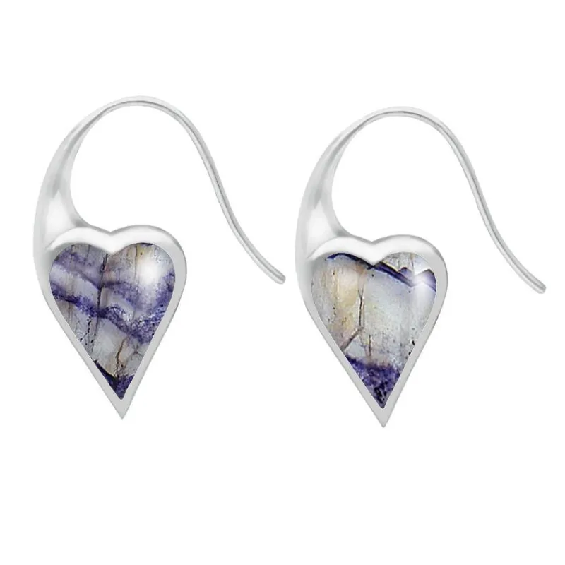 Sterling Silver Blue John Heart Hook Earrings sold by Jura Watches
