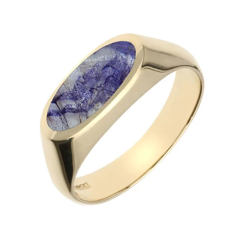 9ct Yellow Gold Blue John Oval Signet Ring sold by Jura Watches