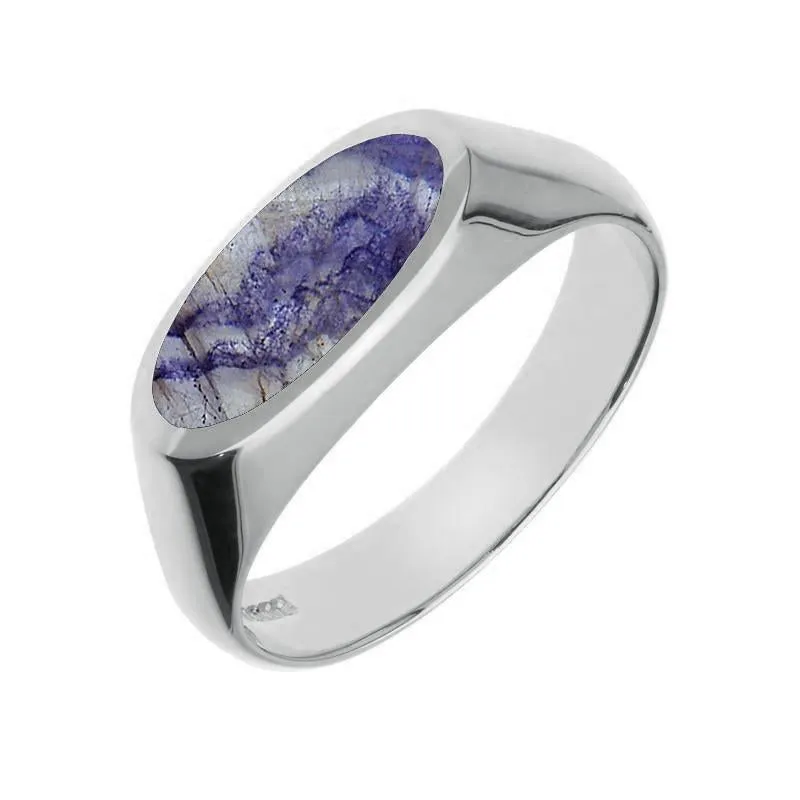 Sterling Silver Blue John Oval Signet Ring sold by Jura Watches