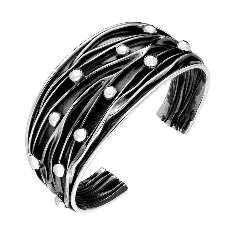 Sterling Silver Corrungated Cuff Bangle sold by Jura Watches