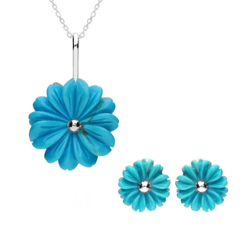Sterling Silver Turquoise Tuberose Daisy Two Piece Set sold by Jura Watches
