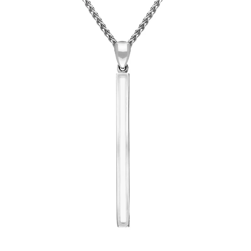 Sterling Silver Bauxite Long Slim Oblong Necklace sold by Jura Watches