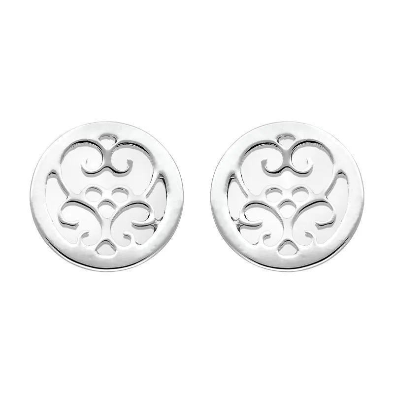 9ct White Gold Bauxite Flore Filigree Stud Earrings sold by Jura Watches