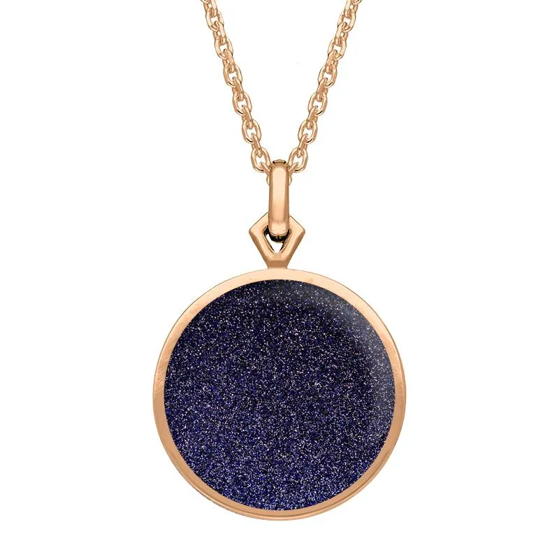 9ct Rose Gold Blue Goldstone Flore Filigree Necklace sold by Jura Watches product image thumbnail 2