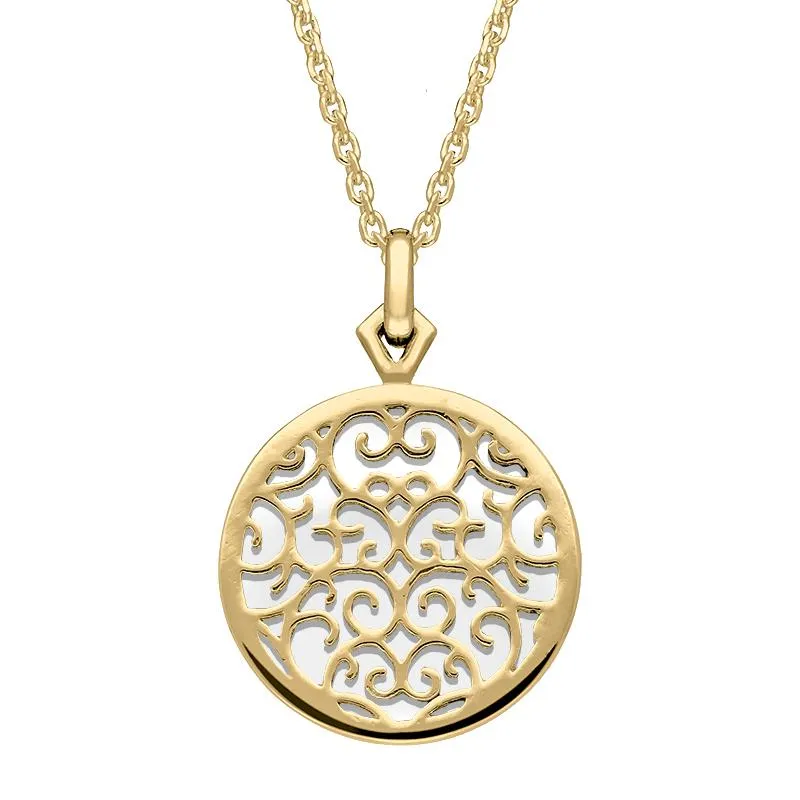 9ct Yellow Gold Bauxite Flore Filigree Necklace sold by Jura Watches
