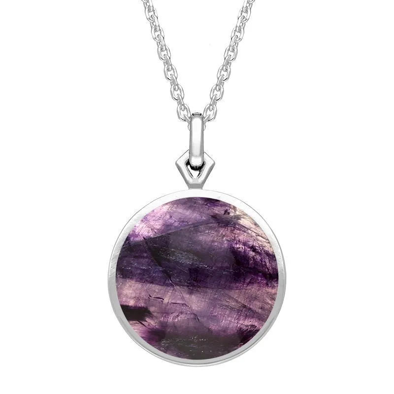 9ct White Gold Blue John Flore Filigree Necklace sold by Jura Watches product image thumbnail 2