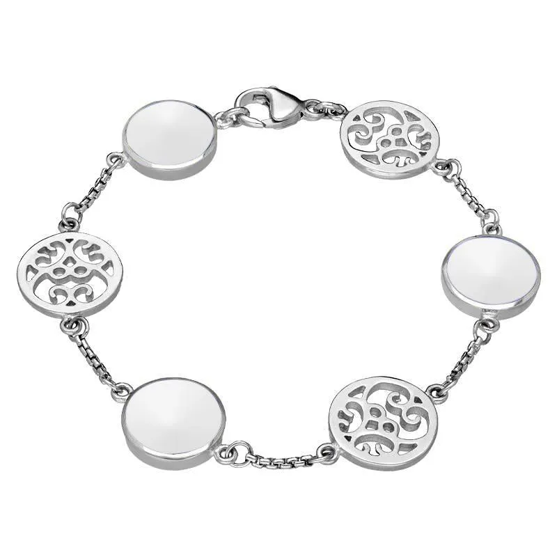 9ct White Gold Bauxite Flore Filigree Bracelet sold by Jura Watches