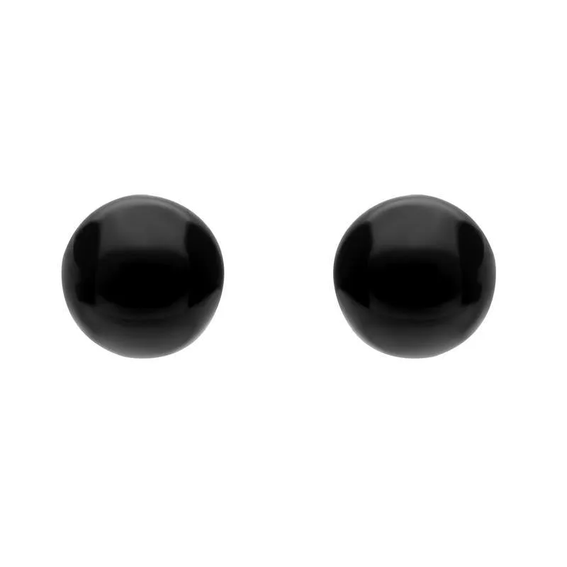 White Gold Whitby Jet 6mm Ball Stud Earrings sold by Jura Watches