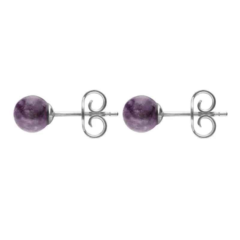 Sterling Silver Blue John 5mm Ball Stud Earrings sold by Jura Watches product image thumbnail 2