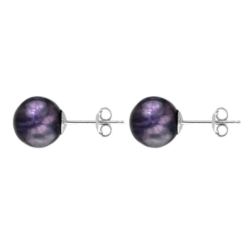 White Gold Blue John 10mm Ball Stud Earrings sold by Jura Watches product image thumbnail 2