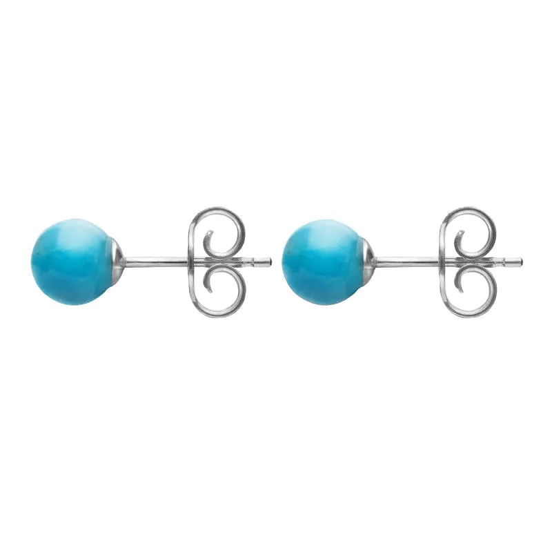 Sterling Silver Turquoise 5mm Ball Stud Earrings sold by Jura Watches product image thumbnail 2