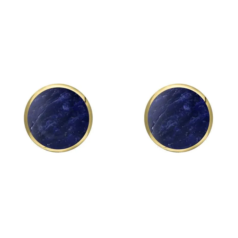 9ct Yellow Gold Sodalite 5mm Classic Small Round Stud Earrings sold by Jura Watches