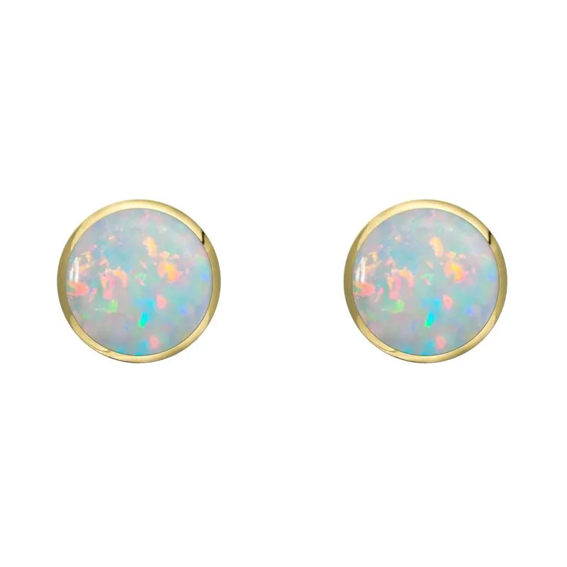 9ct Yellow Gold Opal 5mm Classic Small Round Stud Earrings sold by Jura Watches