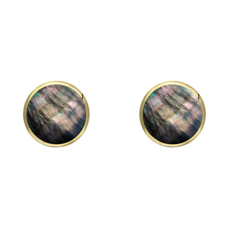 9ct Yellow Gold Dark Mother of Pearl 5mm Classic Small Round Stud Earrings sold by Jura Watches