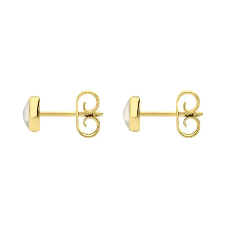 9ct Yellow Gold White Mother of Pearl 5mm Classic Small Round Stud Earrings sold by Jura Watches product image thumbnail 2