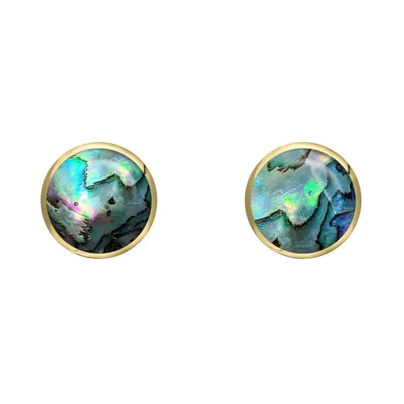 9ct Yellow Gold Abalone 5mm Classic Small Round Stud Earrings sold by Jura Watches
