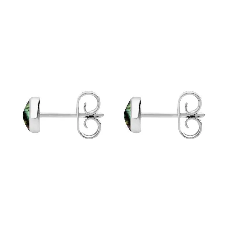 Sterling Silver Spectrolite 5mm Classic Small Round Stud Earrings sold by Jura Watches product image thumbnail 2