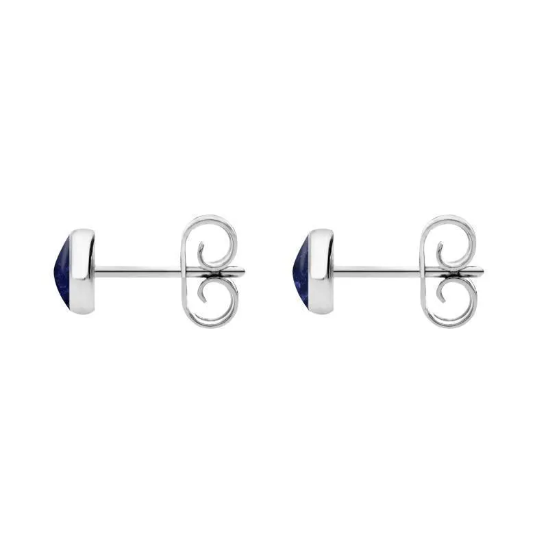 Sterling Silver Sodalite 5mm Classic Small Round Stud Earrings sold by Jura Watches product image thumbnail 2