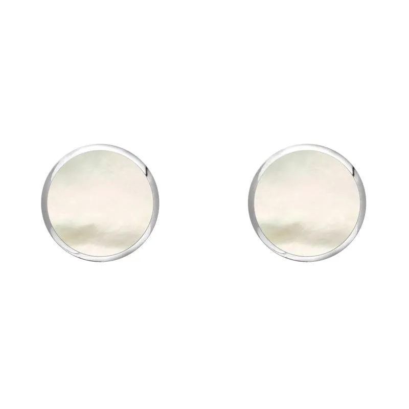Sterling Silver White Mother of Pearl 5mm Classic Small Round Stud Earrings sold by Jura Watches