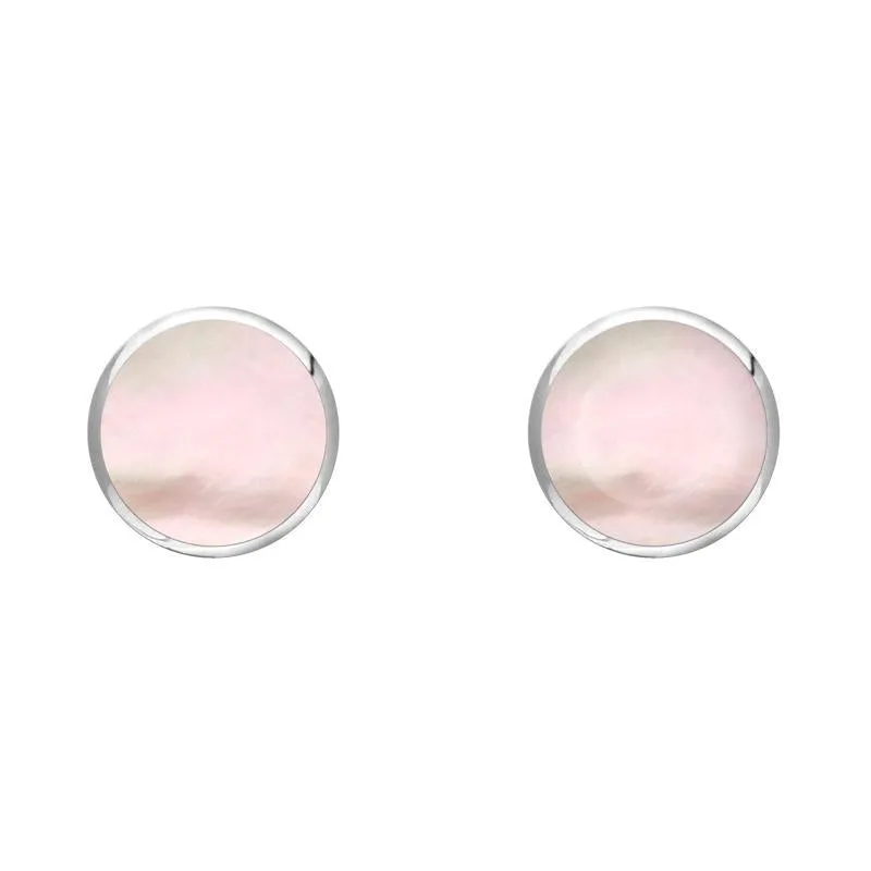 Sterling Silver Pink Mother of Pearl 5mm Classic Small Round Stud Earrings sold by Jura Watches