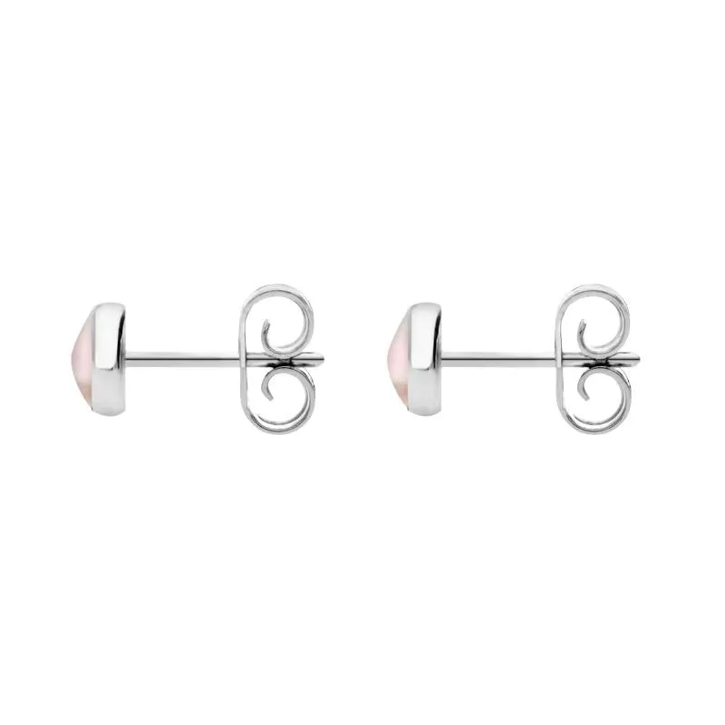 Sterling Silver Pink Mother of Pearl 5mm Classic Small Round Stud Earrings sold by Jura Watches product image thumbnail 2