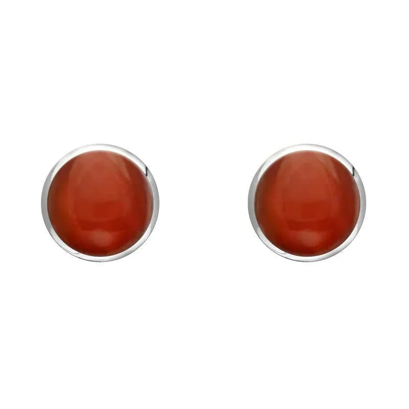 Sterling Silver Carnelian 5mm Classic Small Round Stud Earrings sold by Jura Watches