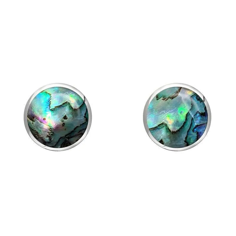 Sterling Silver Abalone 5mm Classic Small Round Stud Earrings sold by Jura Watches