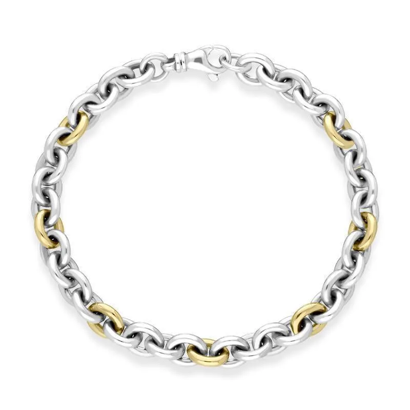 Sterling Silver 18ct Yellow Gold Chain Link Handmade Bracelet sold by Jura Watches