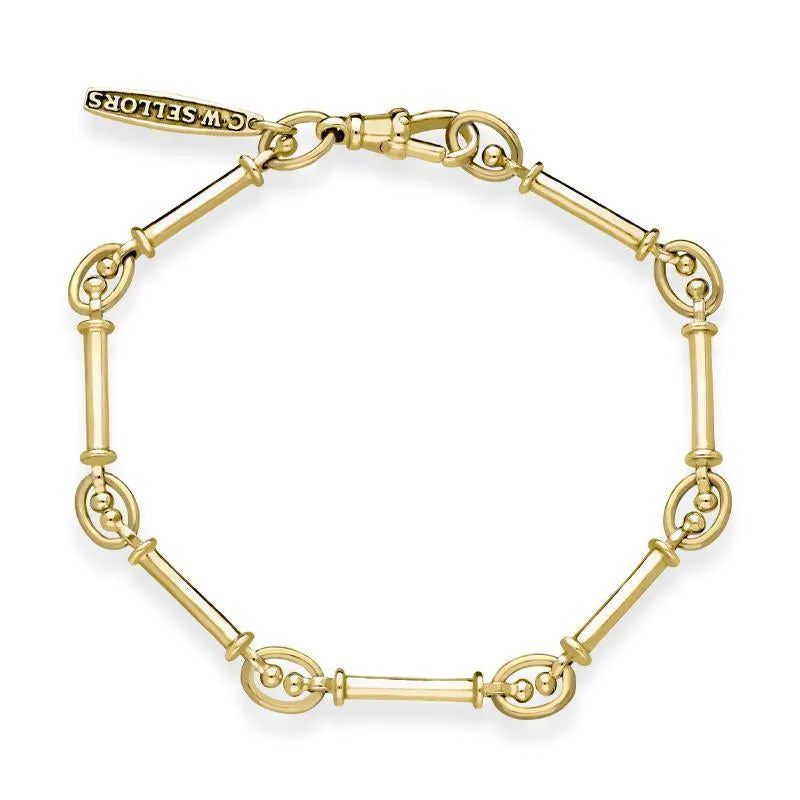 9ct Yellow Gold Small Bar Link Handmade Bracelet sold by Jura Watches