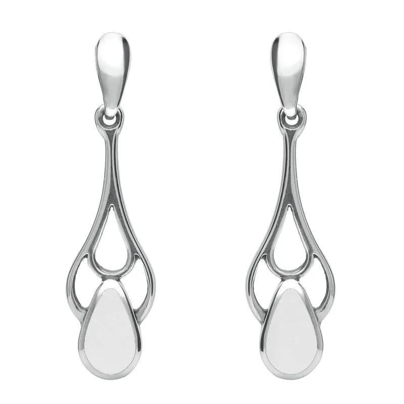Sterling Silver Bauxite Pear Spoon Drop Earrings sold by Jura Watches