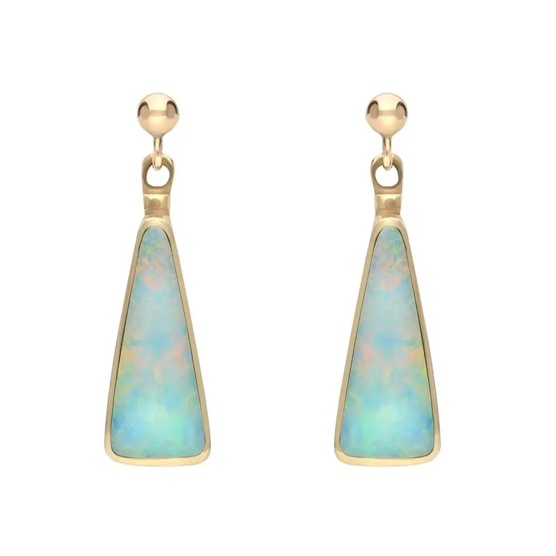 9ct Yellow Gold Opal Triangle Drop Earrings sold by Jura Watches