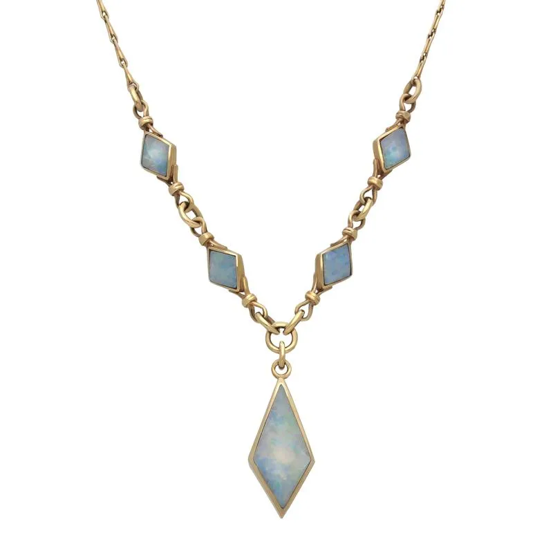 9ct Yellow Gold Opal Dinky Diamond Shaped Necklace sold by Jura Watches