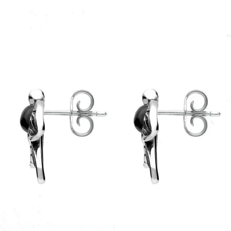Sterling Silver Whitby Jet Dragonfly Stud Earrings sold by Jura Watches product image thumbnail 2