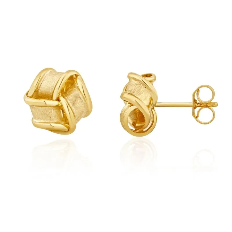 9ct Yellow Gold 10mm Looped Knot Stud Earrings sold by Jura Watches product image thumbnail 2
