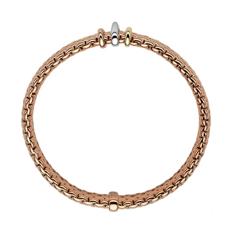 Fope Panorama 18ct Rose Gold Mixed Rondelle Bracelet sold by Jura Watches