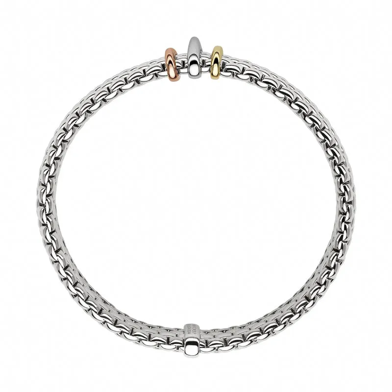 Fope Panorama 18ct White Gold Mixed Rondelle Bracelet sold by Jura Watches
