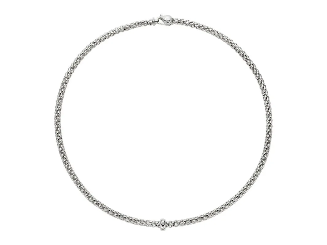 Fope Solo 18ct White Gold 0.01ct Diamond 43cm Necklace sold by Jura Watches